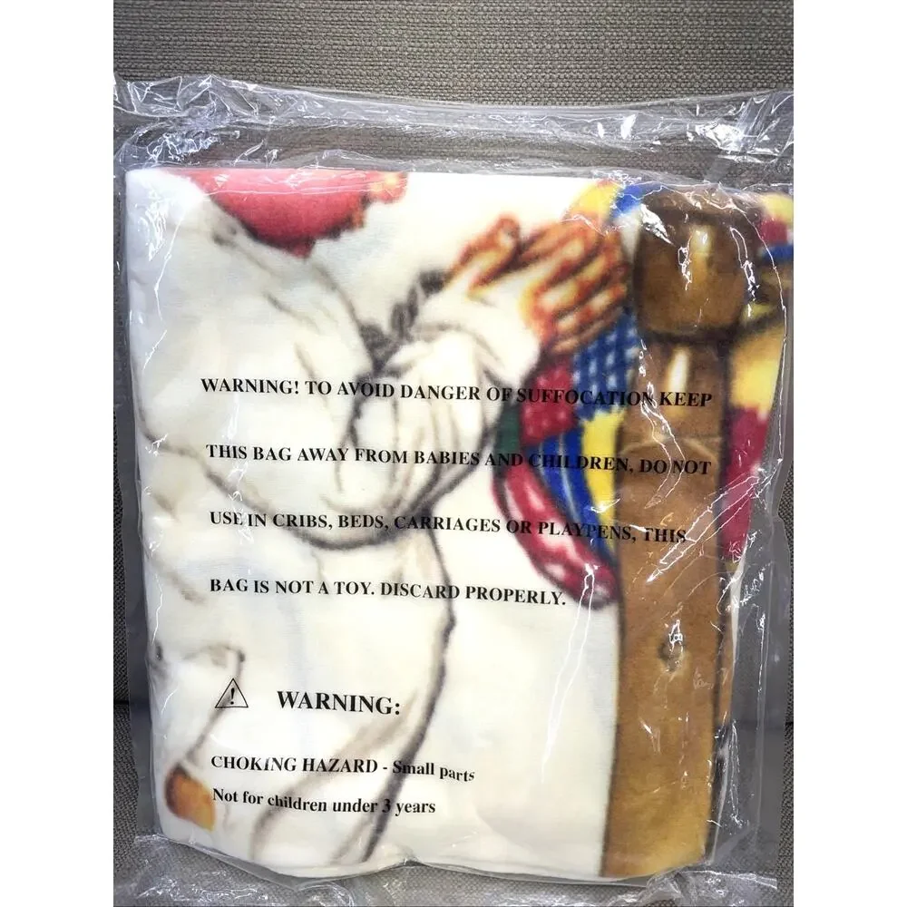 Norman Rockwell Boys Town Fleece Blanket Throw Child Praying Lay Me Down Sealed